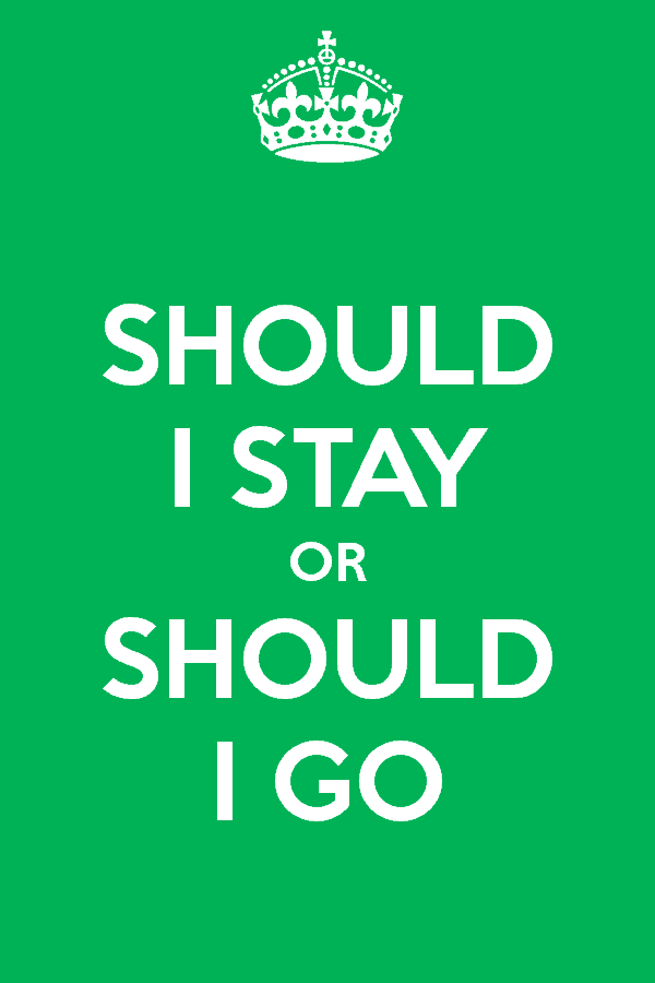 Should I stay or should i go Poster - higher ed search firm